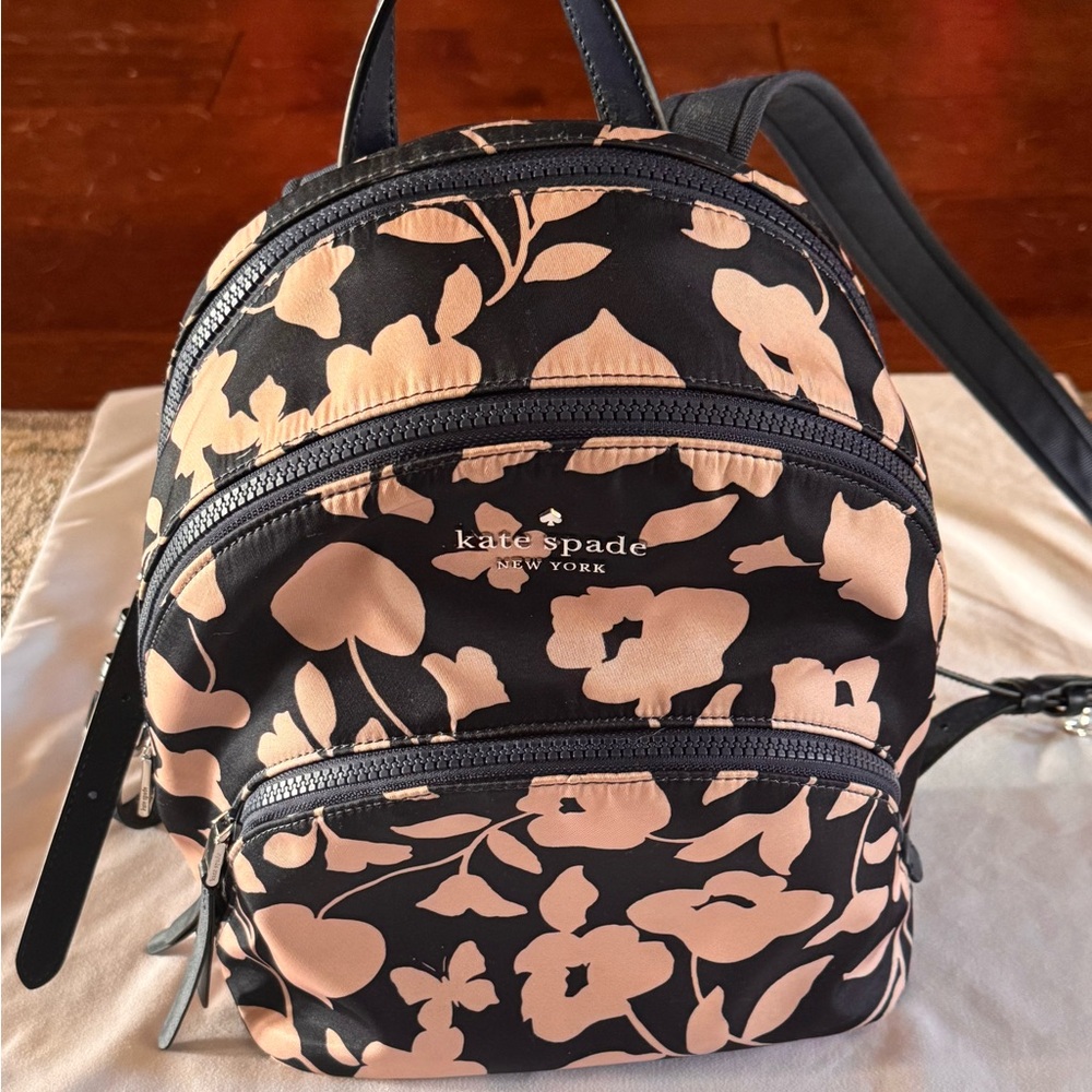 Kate Spade Floral Navy and Pink Backpack